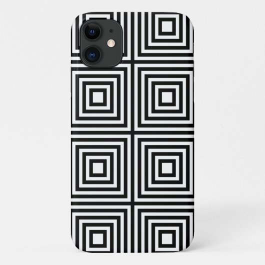 Schwarze und weiße Quadrate Case-Mate iPhone Hülle (Rückseite)
