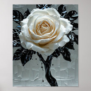Schwarze und weiße Rose Poster