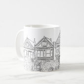 Schwarze und weiße San Francisco bemalt Ladys Kaffeetasse (Vorderseite Links)