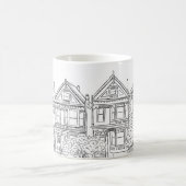 Schwarze und weiße San Francisco bemalt Ladys Kaffeetasse (Mittel)