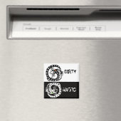 SCHWARZE UND WEISSE SCHLANKE DRAGONEN SCHMUTZKLEIN MAGNET (In Situ (Geschirrspüler))