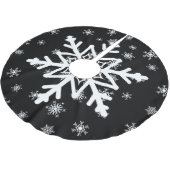 Schwarze und weiße Schneeflocken Weihnachtsbaumroc Polyester Weihnachtsbaumdecke (Schrägansicht)