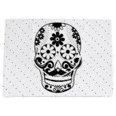 Schwarze und weiße Schnurrbart Zucker schwarze Pun Große Geschenktüte (Vorderseite)