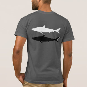 schwarze und weiße schwimmende Haie T-Shirt