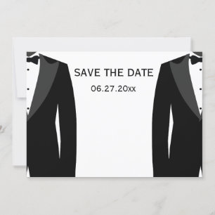 Schwarze und weiße schwule Hochzeit Save The Dates Date