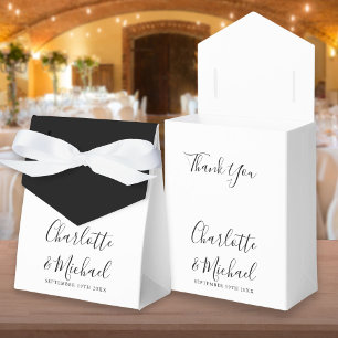 Schwarze und weiße Signature-Script-Hochzeit Geschenkschachtel