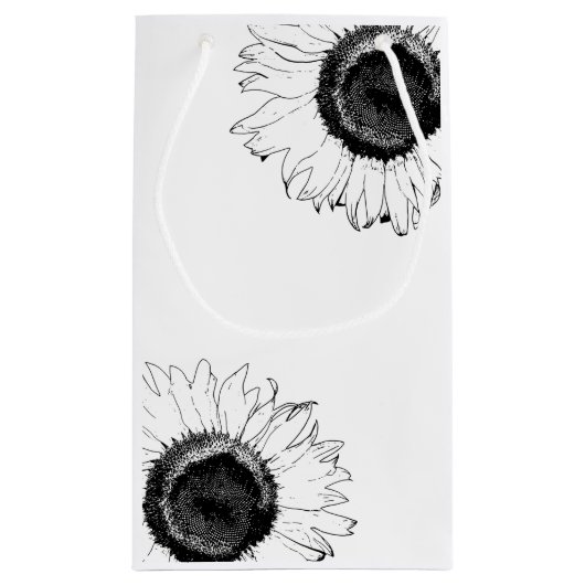 Schwarze und weiße Sonnenblumen Danke für Ihre Hoc Kleine Geschenktüte (Rückseite)