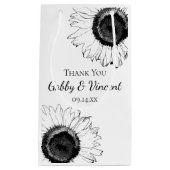 Schwarze und weiße Sonnenblumen Danke für Ihre Hoc Kleine Geschenktüte (Vorderseite)