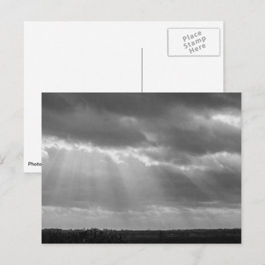 Schwarze und weiße Sonnenstrahlen Postkarte (Vorne/Hinten)