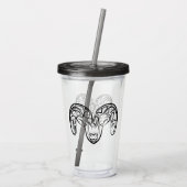 Schwarze und weiße Stammziege / Schafe Acryltrinkbecher (Rückseite)