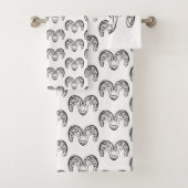 Schwarze und weiße Stammziege / Schafe Badhandtuch Set (Insitu)