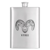 Schwarze und weiße Stammziege / Schafe Flachmann (Vorderseite)