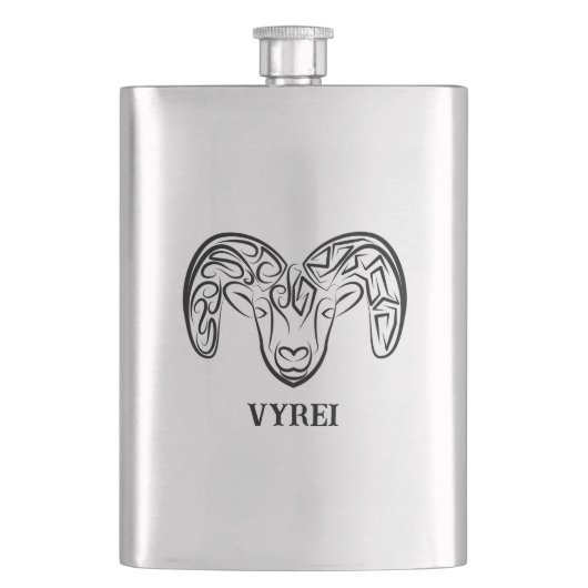 Schwarze und weiße Stammziege / Schafe Flachmann (Vorderseite)