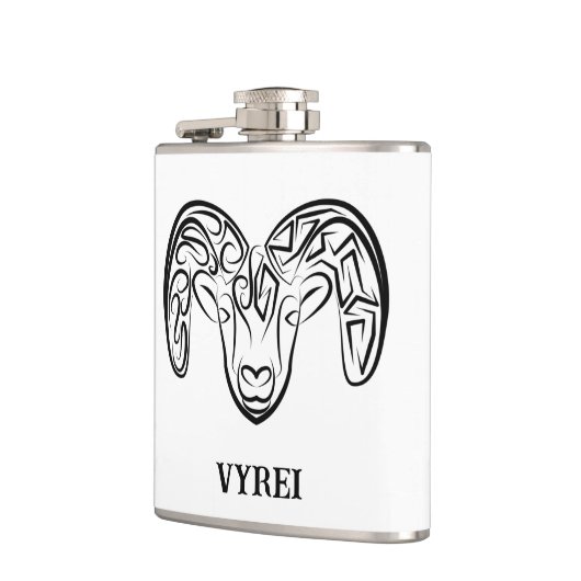 Schwarze und weiße Stammziege / Schafe Flachmann (Links)