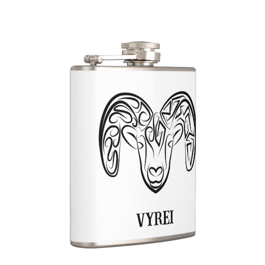 Schwarze und weiße Stammziege / Schafe Flachmann (Rechts)