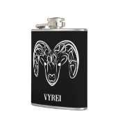 Schwarze und weiße Stammziege / Schafe Flachmann (Links)