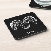 Schwarze und weiße Stammziege / Schafe Getränkeuntersetzer (Linke Seite)