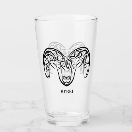 Schwarze und weiße Stammziege / Schafe Glas (Vorderseite)