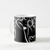 Schwarze und weiße Stammziege / Schafe Kaffeetasse (Vorderseite Links)