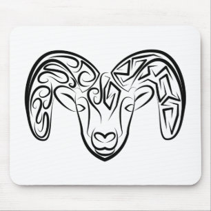Schwarze und weiße Stammziege / Schafe Mousepad