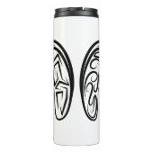 Schwarze und weiße Stammziege / Schafe Thermosbecher (Rückseite)