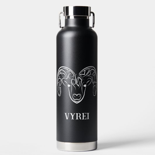 Schwarze und weiße Stammziege / Schafe Trinkflasche (Vorderseite)