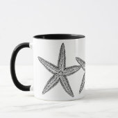 SCHWARZE UND WEISSE STARFISH-DESIGN TASSE (Links)