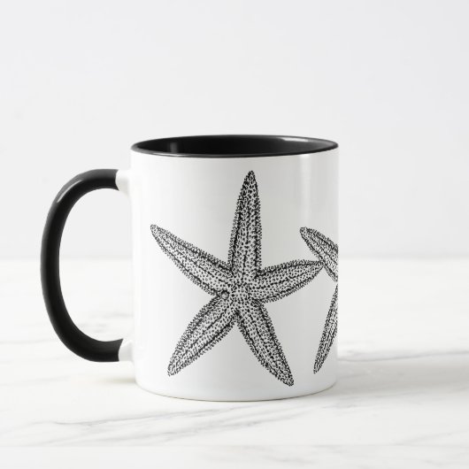 SCHWARZE UND WEISSE STARFISH-DESIGN TASSE (Links)