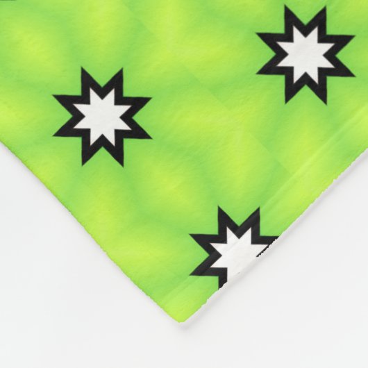 Schwarze und weiße Sterne Fleecedecke (Ecke)