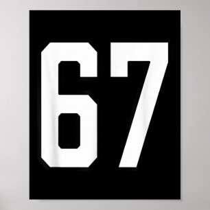 Schwarze und weiße Sterne Nummer 67 Jersey Uniform Poster