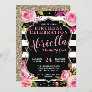 Schwarze und weiße Streifen - Einladung