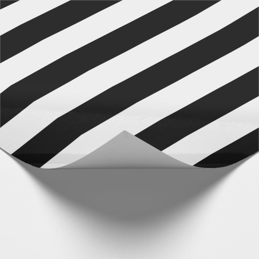 Schwarze und weiße Streifen Geschenkpapier (Ecke)