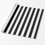 Schwarze und weiße Streifen Geschenkpapier<br><div class="desc">Ein Verpackungspapier mit einem modernen schwarz-weißen Streifen.</div>