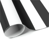 Schwarze und weiße Streifen Geschenkpapier (Rolleneckpunkt)