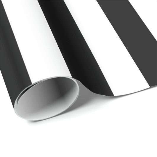 Schwarze und weiße Streifen Geschenkpapier (Rolleneckpunkt)