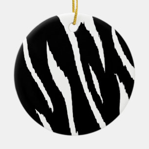 Schwarze und weiße Streifen Keramik Ornament