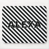 Schwarze und weiße Streifen mit Namen Mousepad (Vorne)