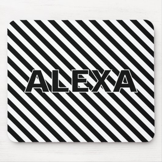 Schwarze und weiße Streifen mit Namen Mousepad (Vorne)