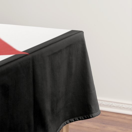 Schwarze und weiße Streifen mit rotem Herzen Tischdecke (Beispiel)