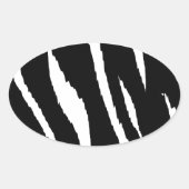 Schwarze und weiße Streifen Ovaler Aufkleber (Vorderseite)