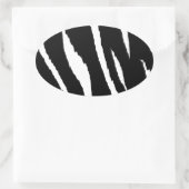 Schwarze und weiße Streifen Ovaler Aufkleber (Tasche)