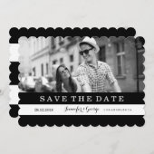 SCHWARZE UND WEISSE STREIFEN SAVE THE DATE (Vorne/Hinten)