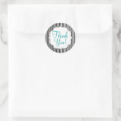 Schwarze und weiße Streifen; Streifen Runder Aufkleber (Tasche)