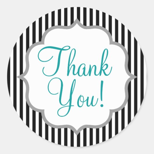 Schwarze und weiße Streifen; Streifen Runder Aufkleber (Vorderseite)