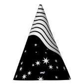 Schwarze und weiße Streifen und Stars Partyhütchen (Rechts)