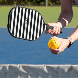 Schwarze und weiße Streifen von Shirley Taylor Pickleball Schläger