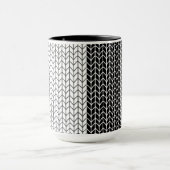 SCHWARZE UND WEISSE STRICK Große schwarze Combo-Ta Tasse (Zentrum)