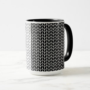 SCHWARZE UND WEISSE STRICK Große schwarze Combo-Ta Tasse