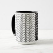 SCHWARZE UND WEISSE STRICK Große schwarze Combo-Ta Tasse (Vorderseite Links)