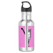 Schwarze und weiße Tablette Katzen Rosa Flasche Wa Edelstahlflasche (Rückseite)